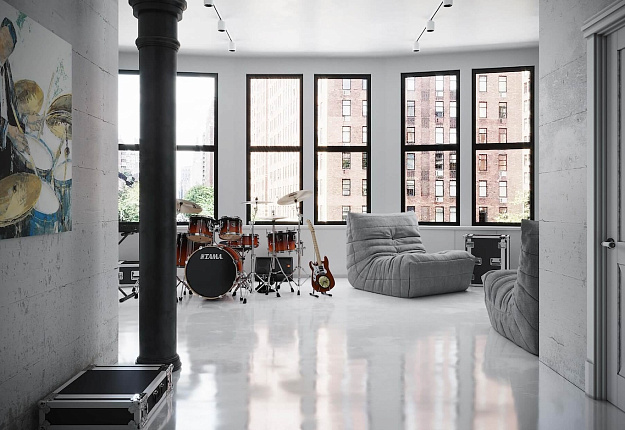 Кресло ДеФранс из рогожки серого цвета в музыкальную студия, в лаунж зону, в офис, в гостиную